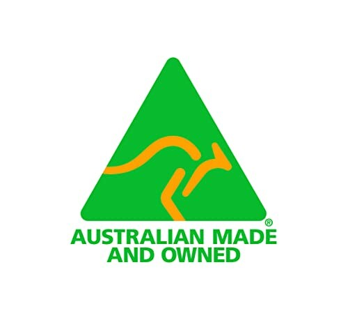 Australian Made and Owned logo with kangaroo.