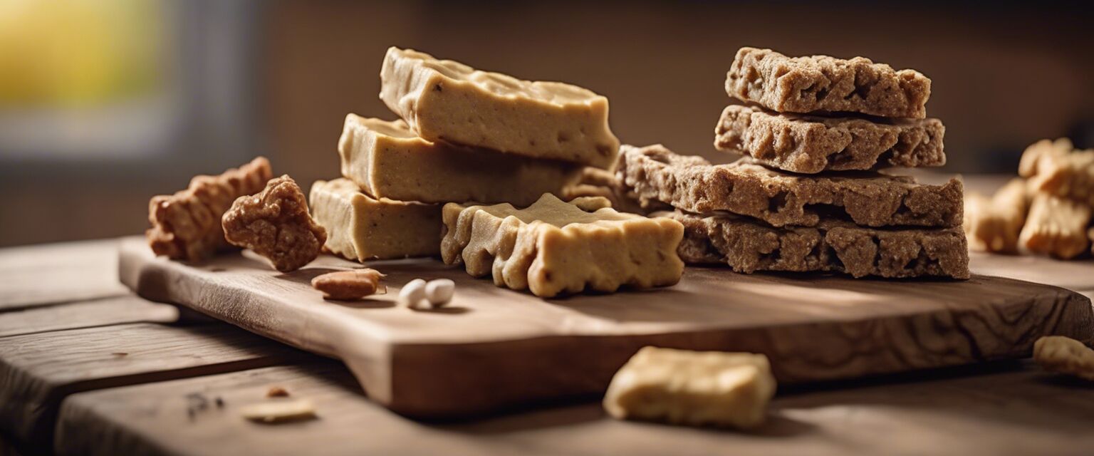 Organic dog treats on table